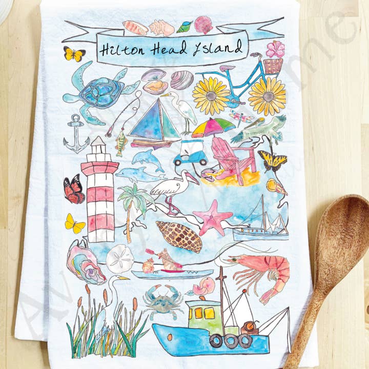 Custom Locale/Store - Hilton Head Island, SC Tea Towel for wholesale by Avery's Home