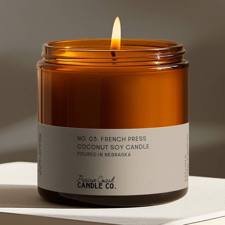No. 03: French Press Candle for wholesale by Prairie Coast Candle Co.