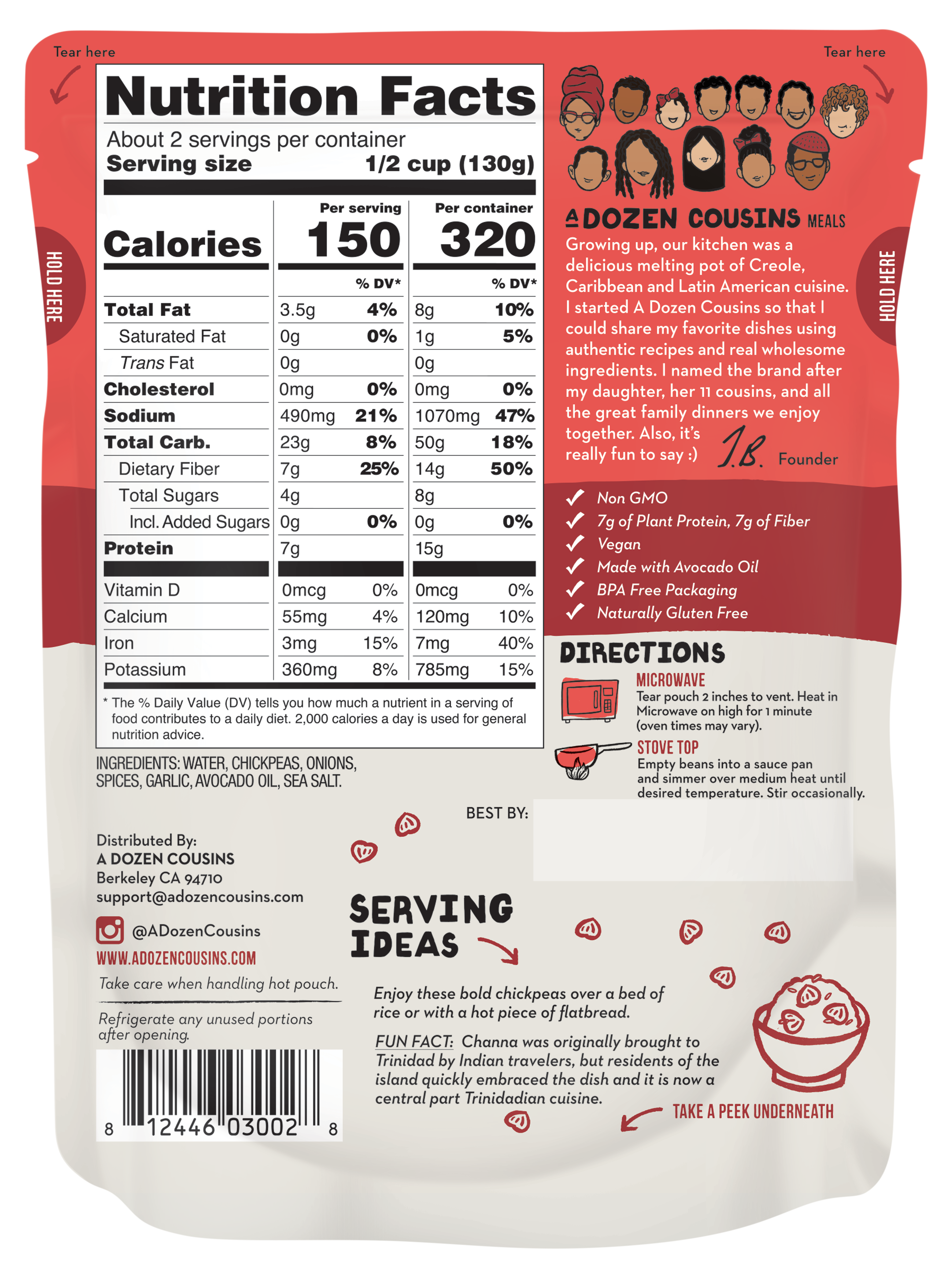 A Dozen Cousins - Wholesale Shelf Stable Prepared Meal - 10 oz RTE Trini Chickpea Curry1