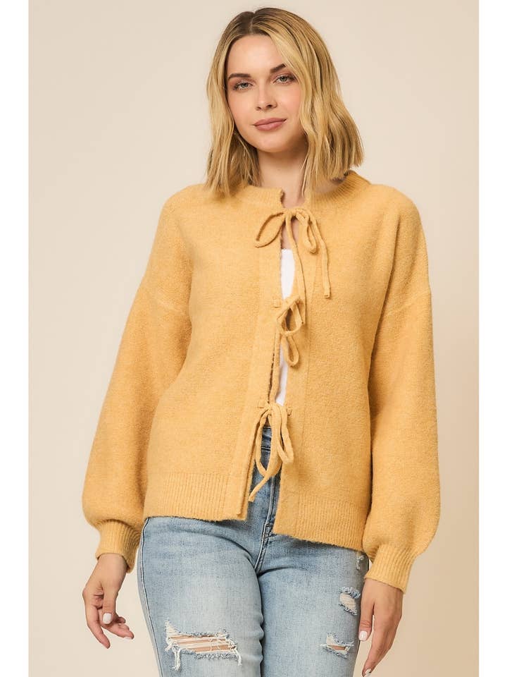 Tie Closure Soft Knit Cardigan and other Purchase Wholesale tie front cardigan. Free Returns & Net 60 Terms on Faire trending on Faire.