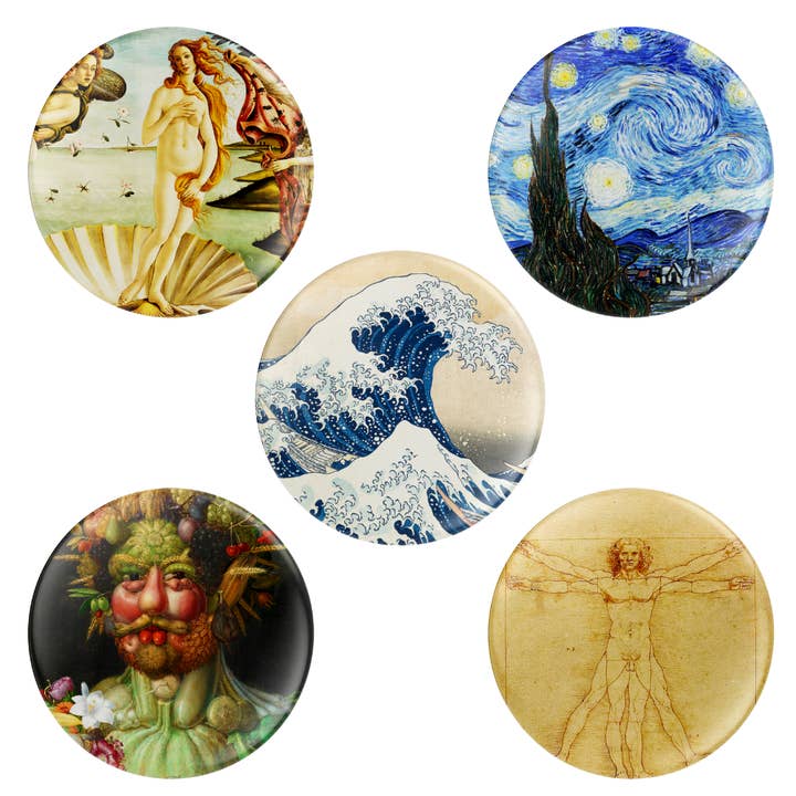 Today is Art Day - Wholesale Lapel Pin/Button - Masterpieces Button box - Assorted 100 pieces1