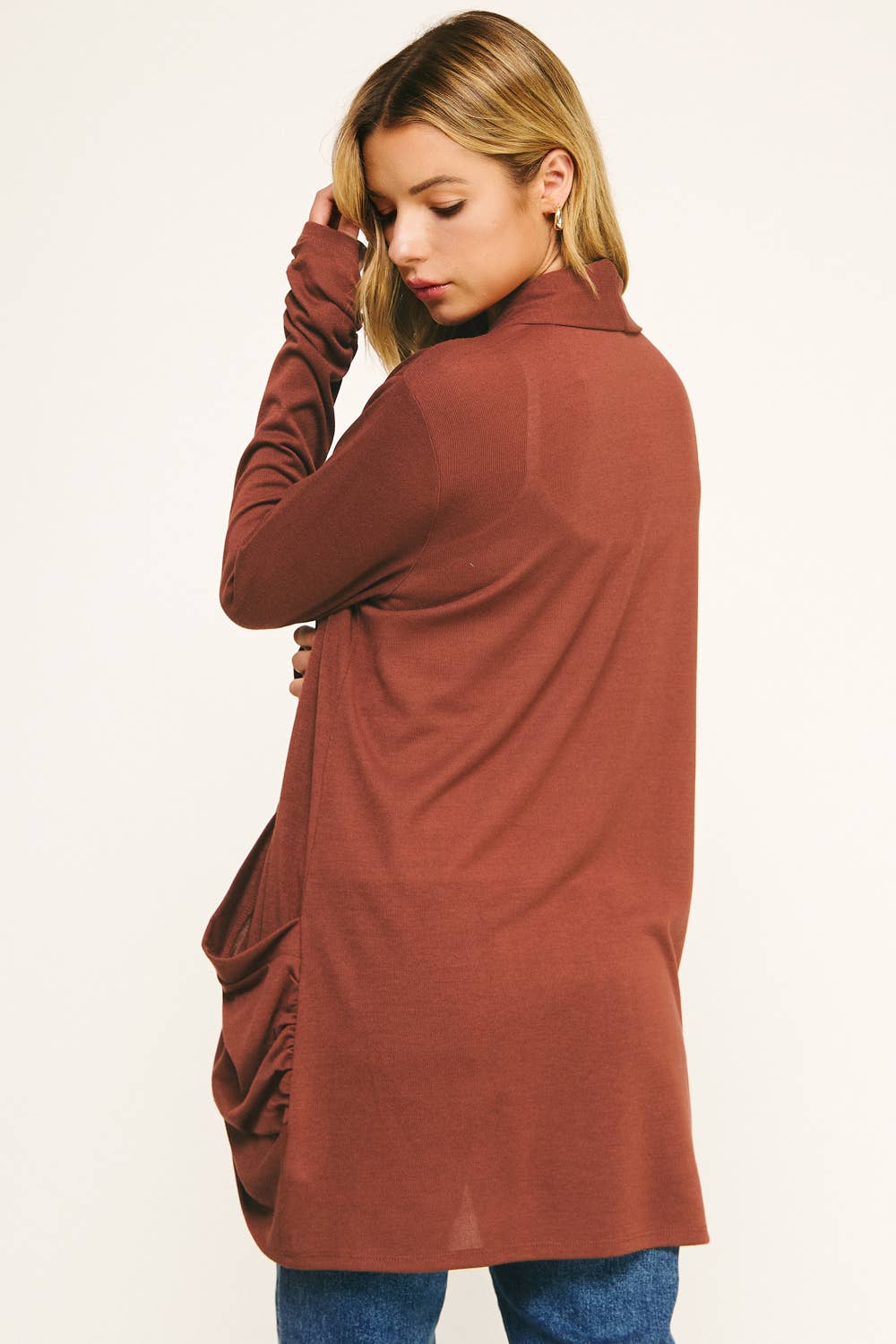 Winslow Collection - Wholesale Cardigan - Women's - SOFT WRAP SHIRRED SIDE OPEN CARDIGAN8