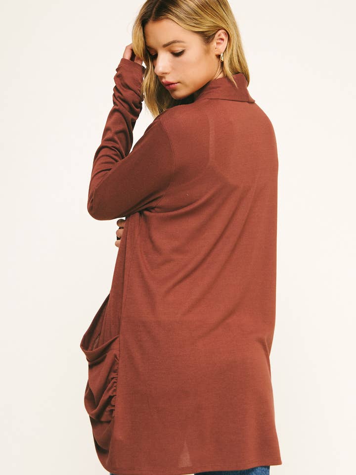 Winslow Collection - Wholesale Cardigan - Women's - SOFT WRAP SHIRRED SIDE OPEN CARDIGAN8