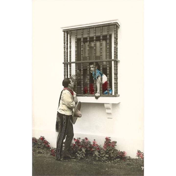 Found Image Press - Wholesale Stationery/Notecard Set - Greeting Card KU-45 Mariachi Talking to Senorita