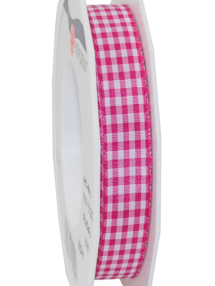 nastro motivo a quadretti vichy 20 m rotolo 15 mm magenta/bianco per la vendita all'ingrosso da parte di C.E. PATTBERG GmbH & Co. KG