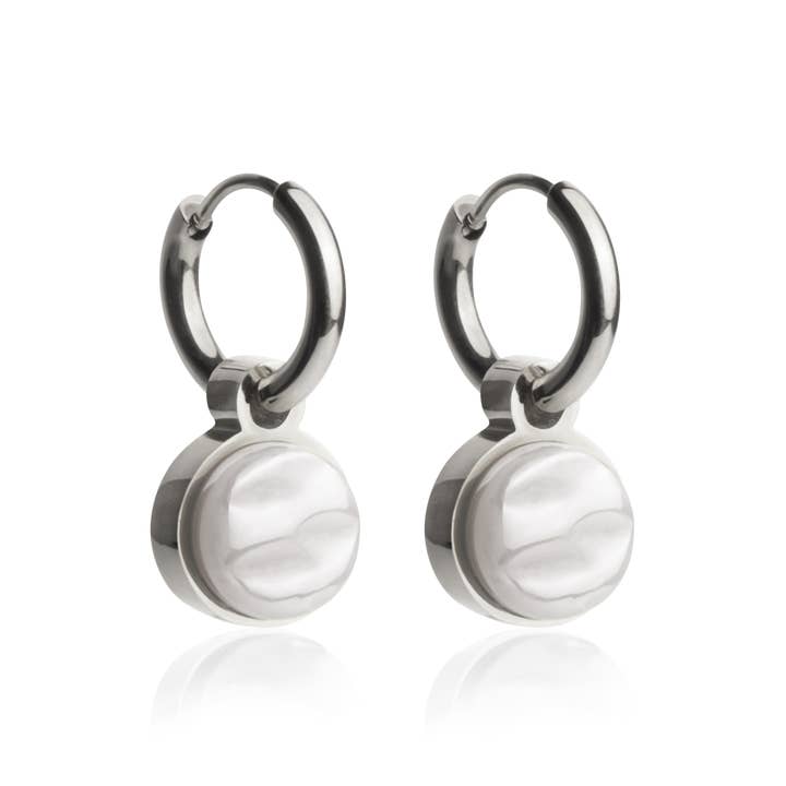 Mix & Match Creolen mit Anhänger • Silber/Graphitgrau • 12mm für den Großhandel von ALEXASCHA