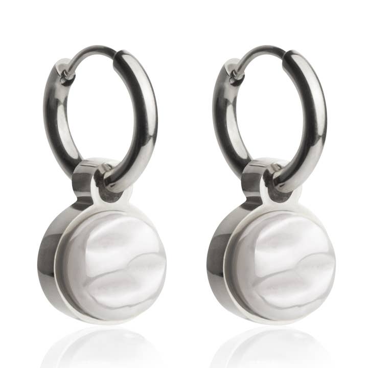 Mix & Match oorringen met hanger • zilver/grafietgrijs • 12mm voor wholesale door ALEXASCHA