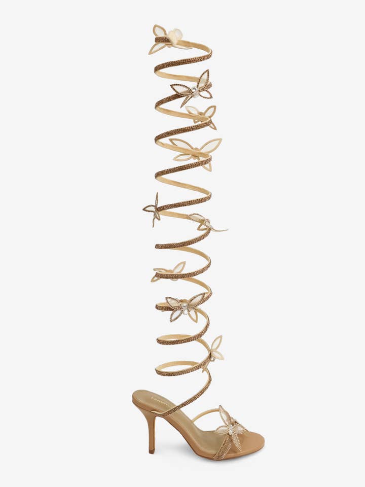 Lemonade Shoes - Wholesale High Heels - Women's - DRAMATIC FANTASY - Wrap-Around Stiletto Heel w/ Butterflies