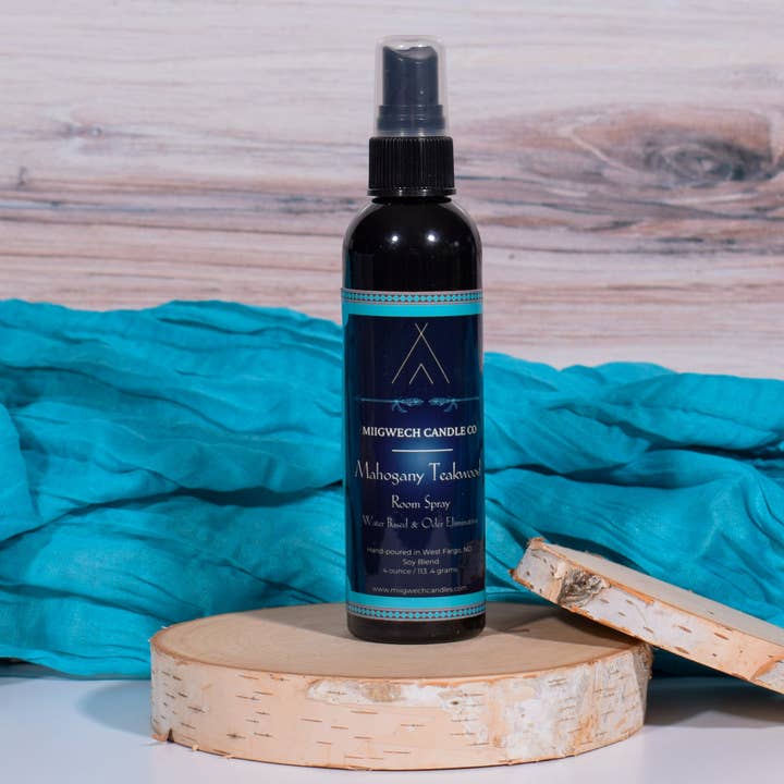 Mahogany Teakwood Room Spray for wholesale by Miigwech Candle Co LLC