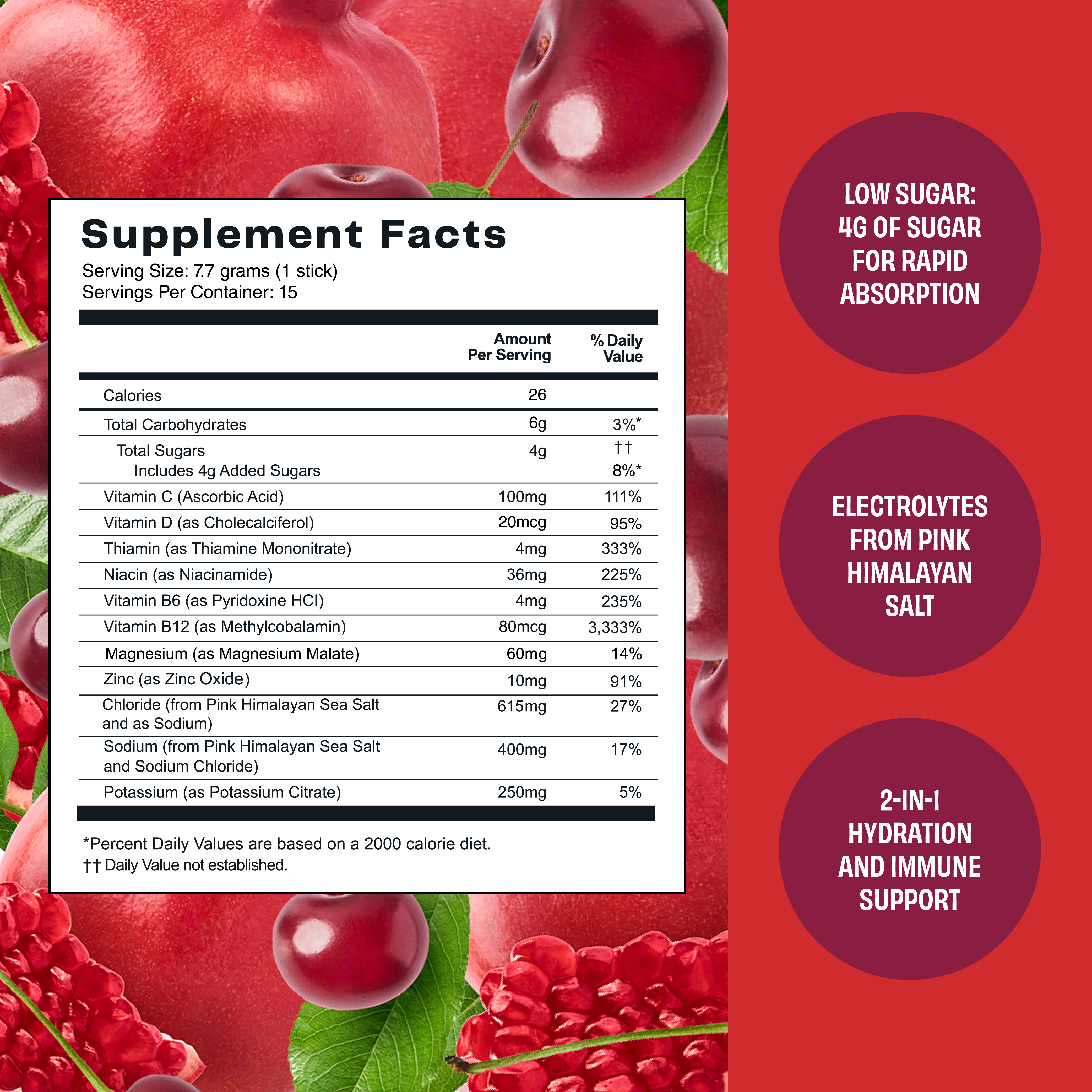 No Days Wasted - Vendita all'ingrosso Bevanda salutare in polvere - Replenisher idratazione - Cherry Melograno2