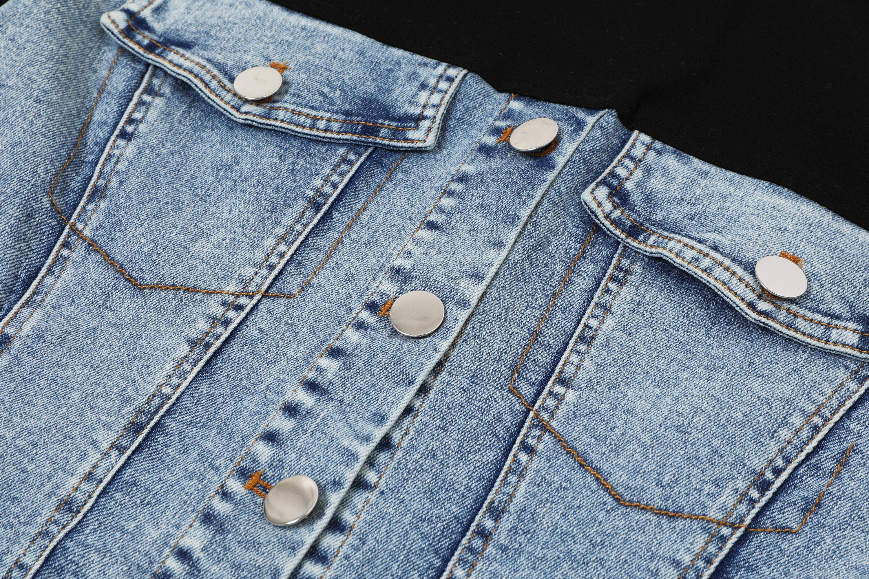 RIVIR - Wholesale Shirt - Women's - Mixed Media Denim T-shirt10