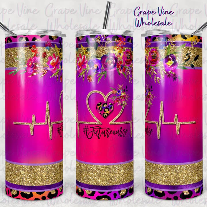 Copo Térmico 20oz Vida de Futura Enfermeira por atacado de GrapeVineWholesale