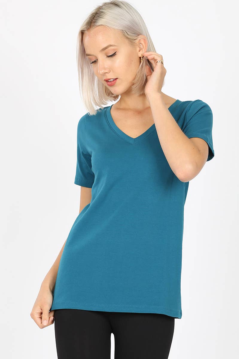 42POPS - Wholesale T-shirt (Zonder tekening) - Dames - Katoenen T-shirt met V-hals en korte mouwen17