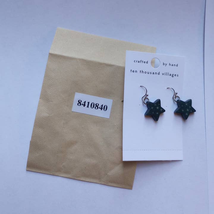 Ten Thousand Villages - Wholesale Dangle Earrings - Sitaron Tagua Star Drop Earrings4