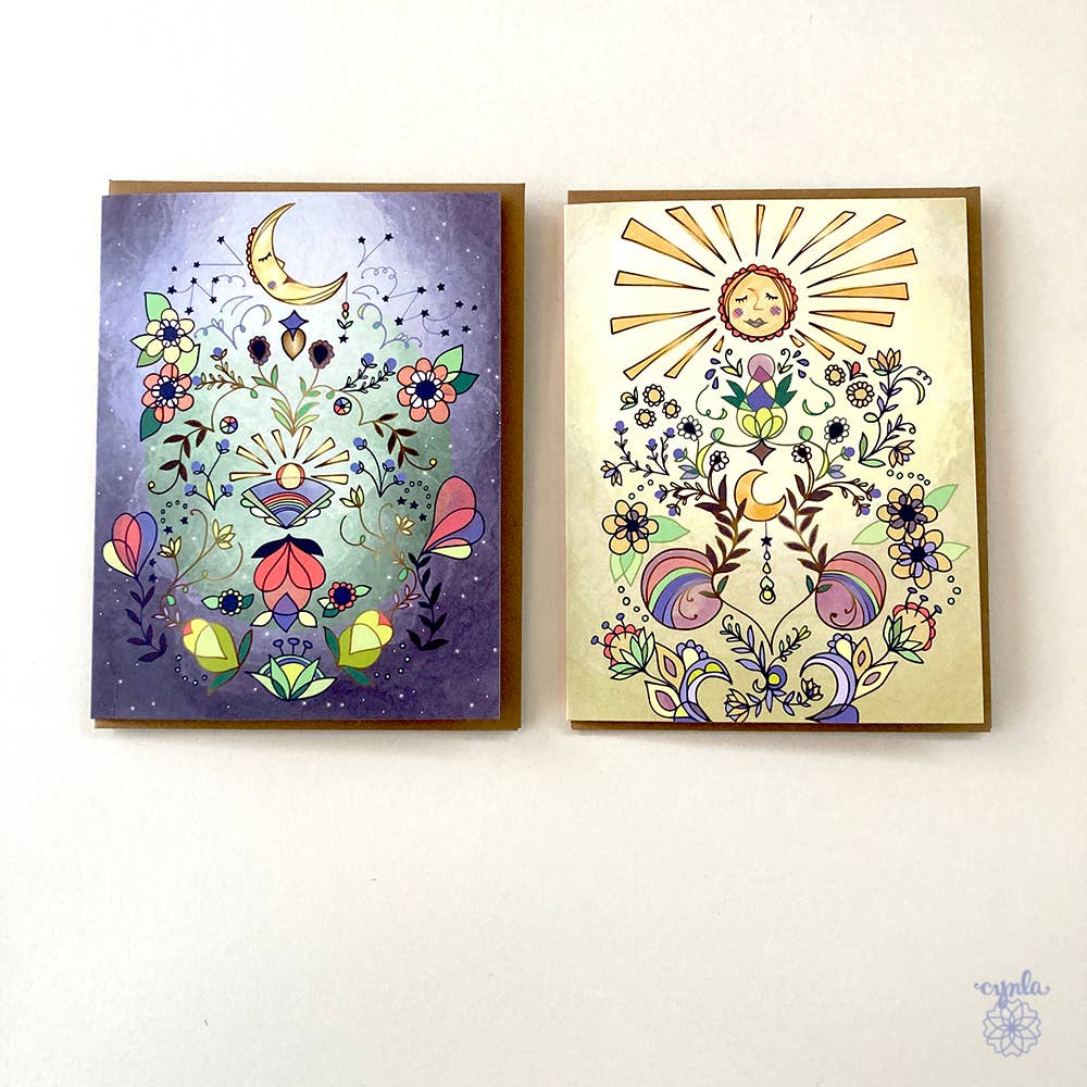 Cynla - Venta al por mayor Tarjetas de cumpleaños - Tarjeta de felicitación Moon Glow, tarjeta de cumpleaños con forma de luna en blanco, mística4