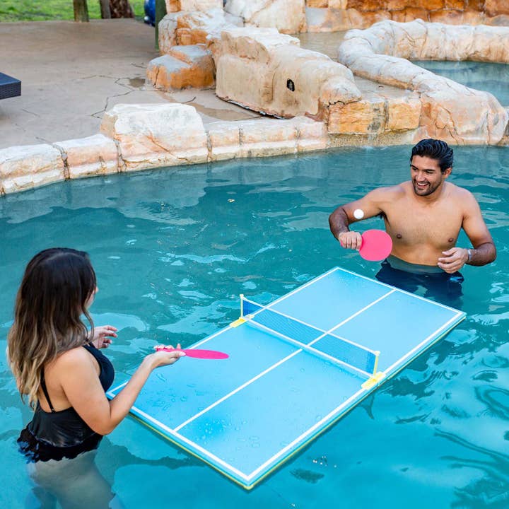 PoolCandy - Wholesale Inflatables - Pool Tennis Set Game For Two (2) With Floating Pool Table