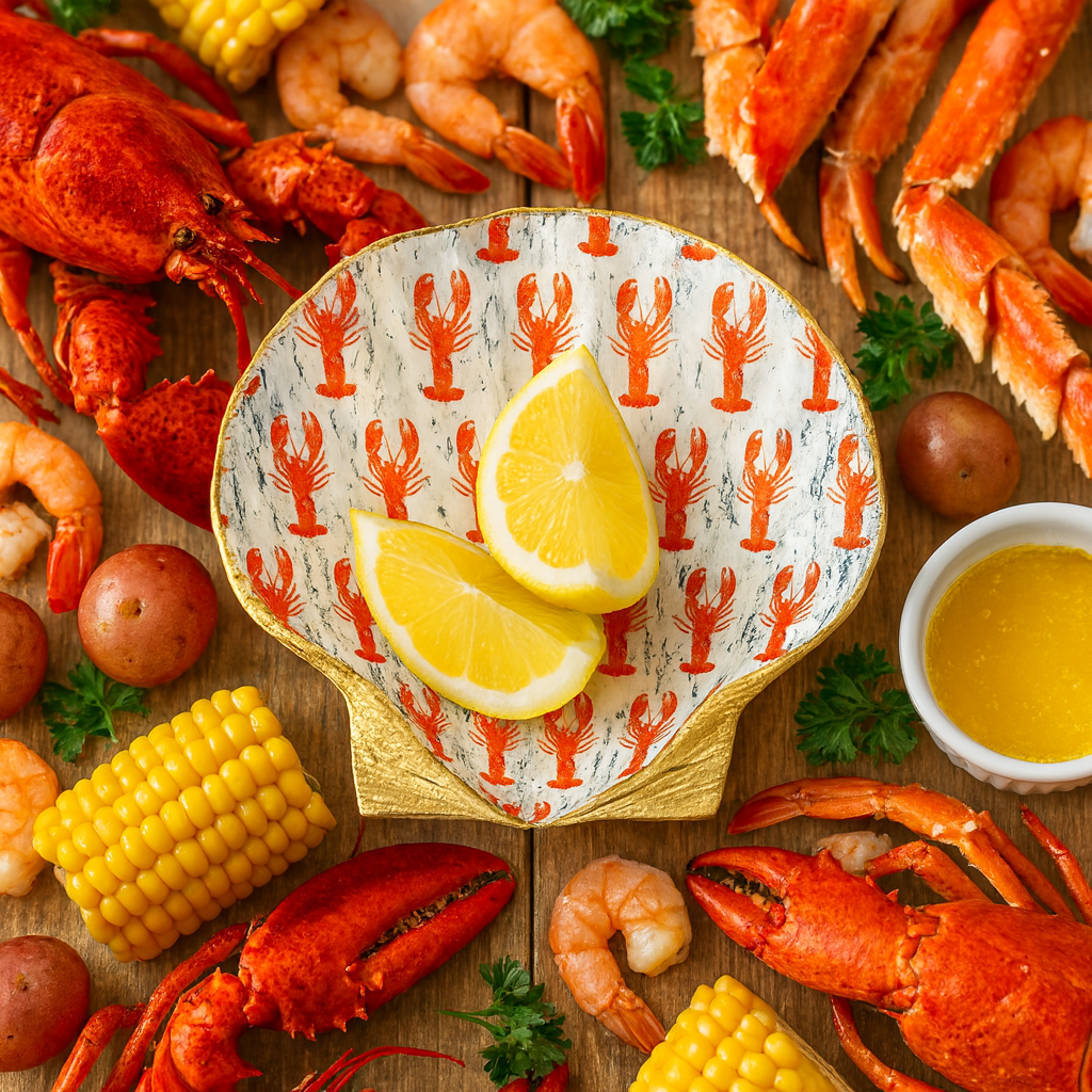 Shell Yeah By Jaks LLC – wholesale Butter dish – Lobster Shack Scallop Dish|Gold1