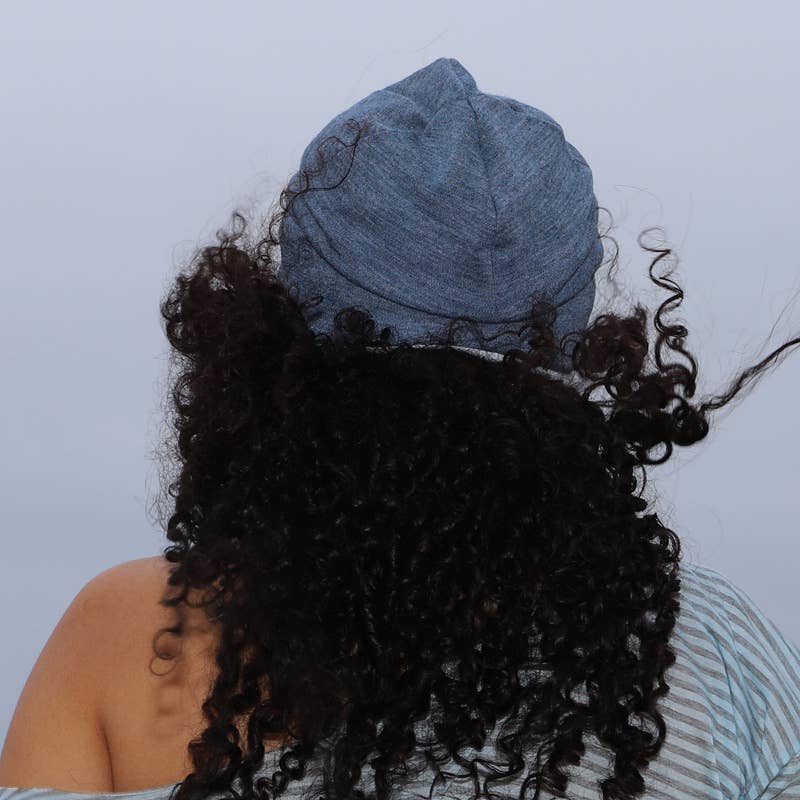 Purple Sardine - Wholesale Beanie - Women's - 240 Denim style double beanie hat - blue beanies, hats5