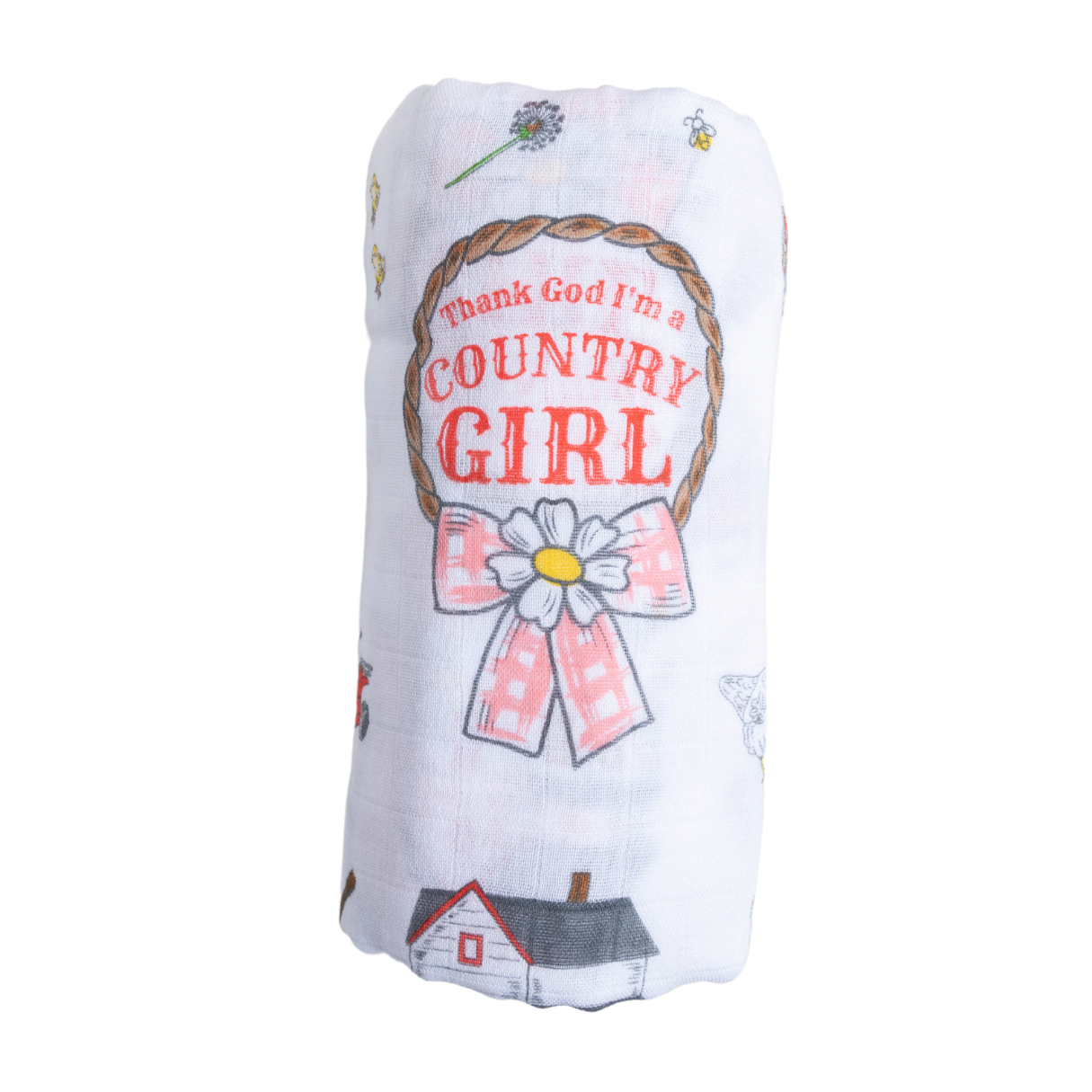 Little Hometown - Wholesale Receiving Blanket - Baby - Country Girl Muslin Swaddle Receiving Blanket1