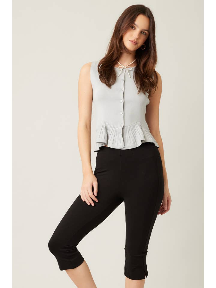 ILLA ILLA - Wholesale Cardigan - Women's - Everyday Comfort Knit Ruffle Hem Cardigan Sweater Tank9