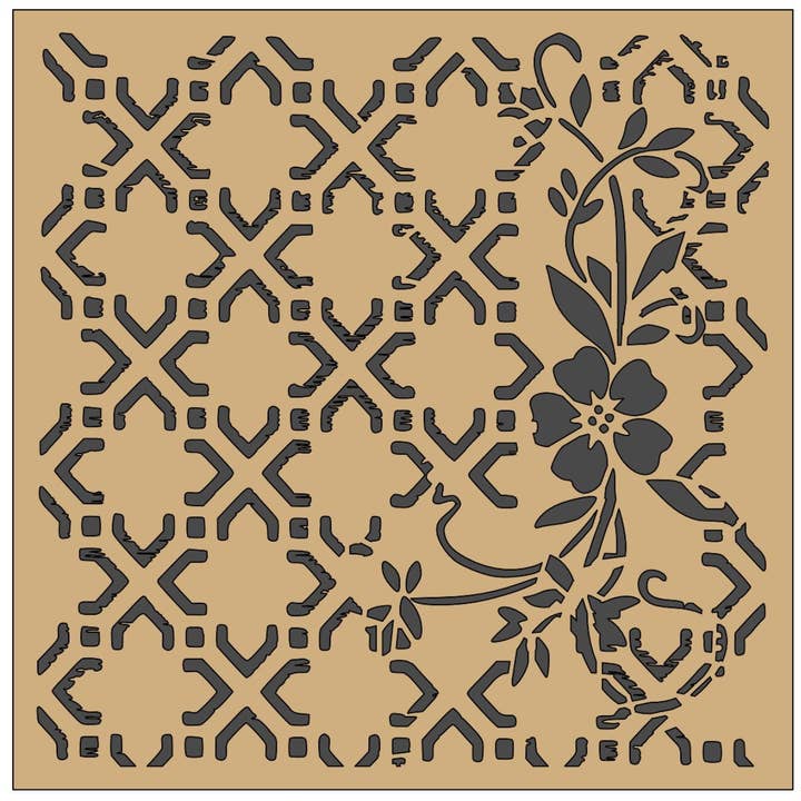 Pochoir en treillis floral vintage pour la vente par Belle Stencils