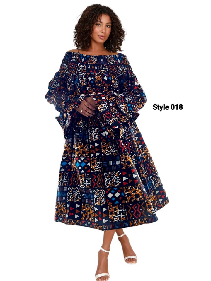 018- Abito midi da donna con spalle scoperte - Marrone per la vendita all'ingrosso da parte di India Batik