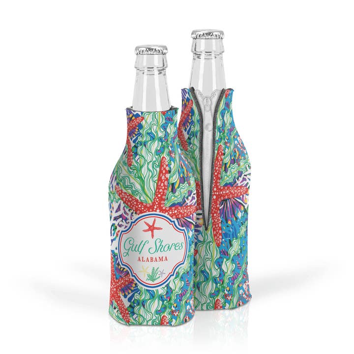 Customizable Scuba Foam Zippered Bottle: Starfish & Purple for wholesale by Matrix