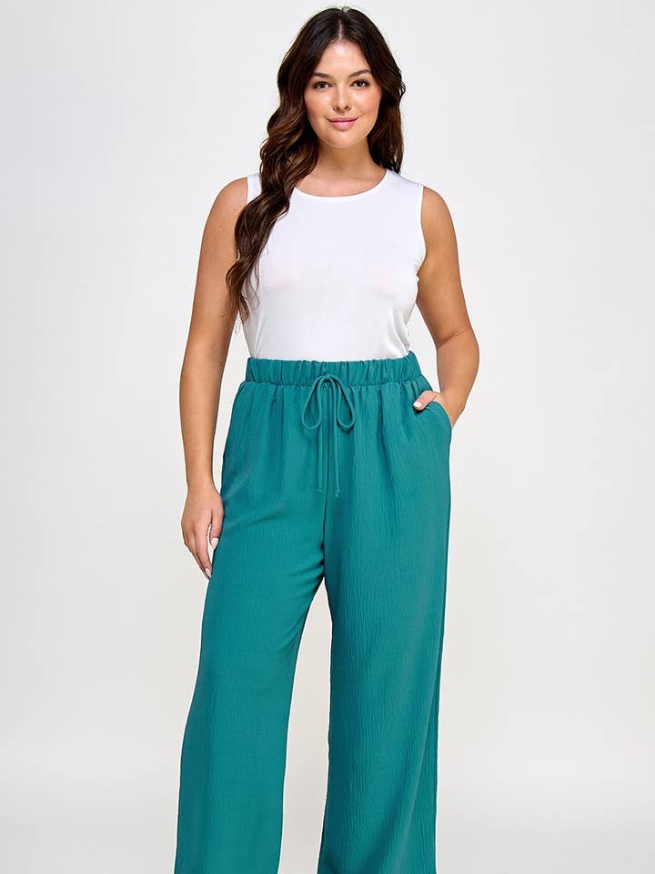 Haute Fox Plus Size & Contemporary - Wholesale Pants - Women's - Plus Size Woven Wide Leg Pant NK18360-P