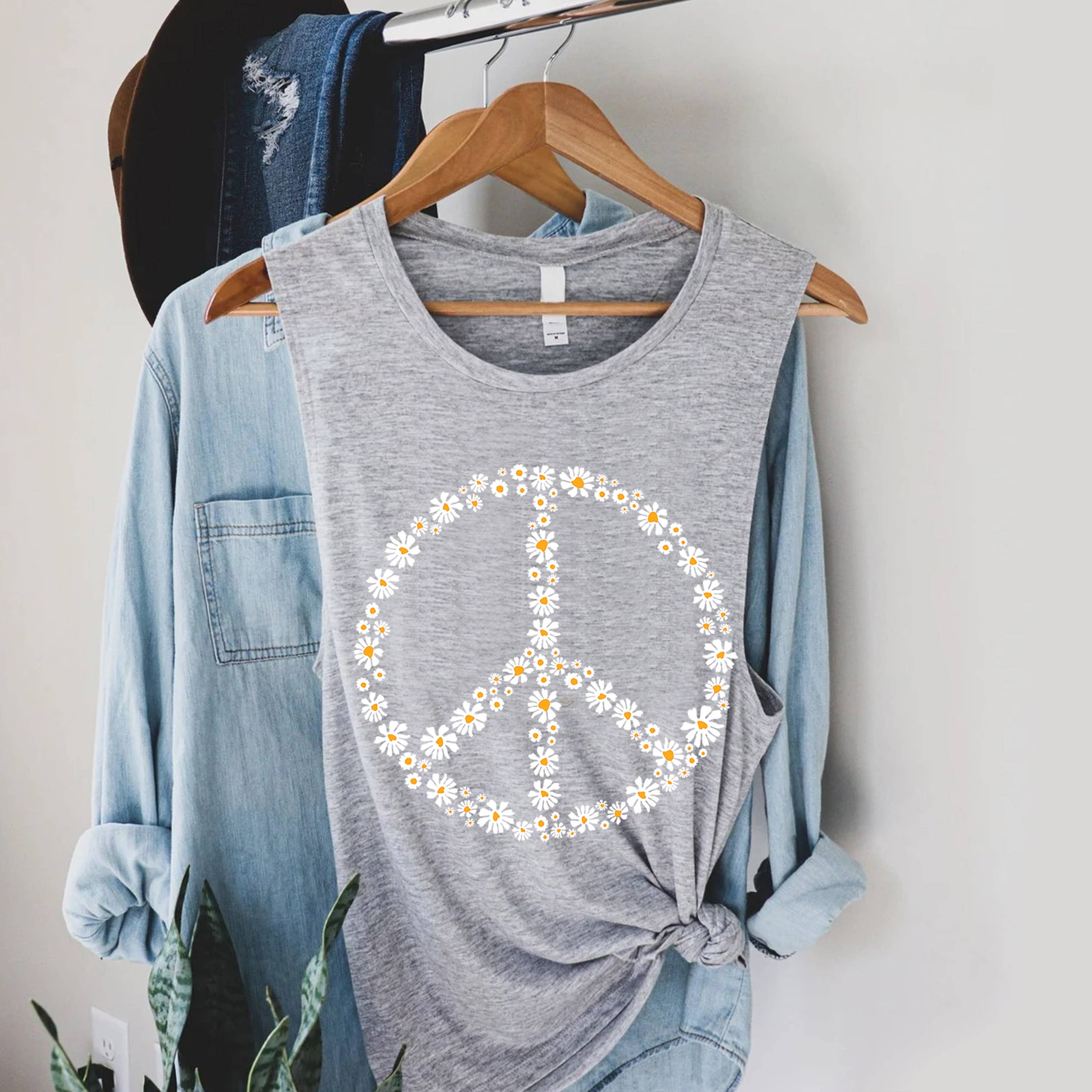 STARCHIS – Großhandel Tanktop – Damen – STTT6229-Damen Friedensbedrucktes Jersey-Muskel-Tanktop2