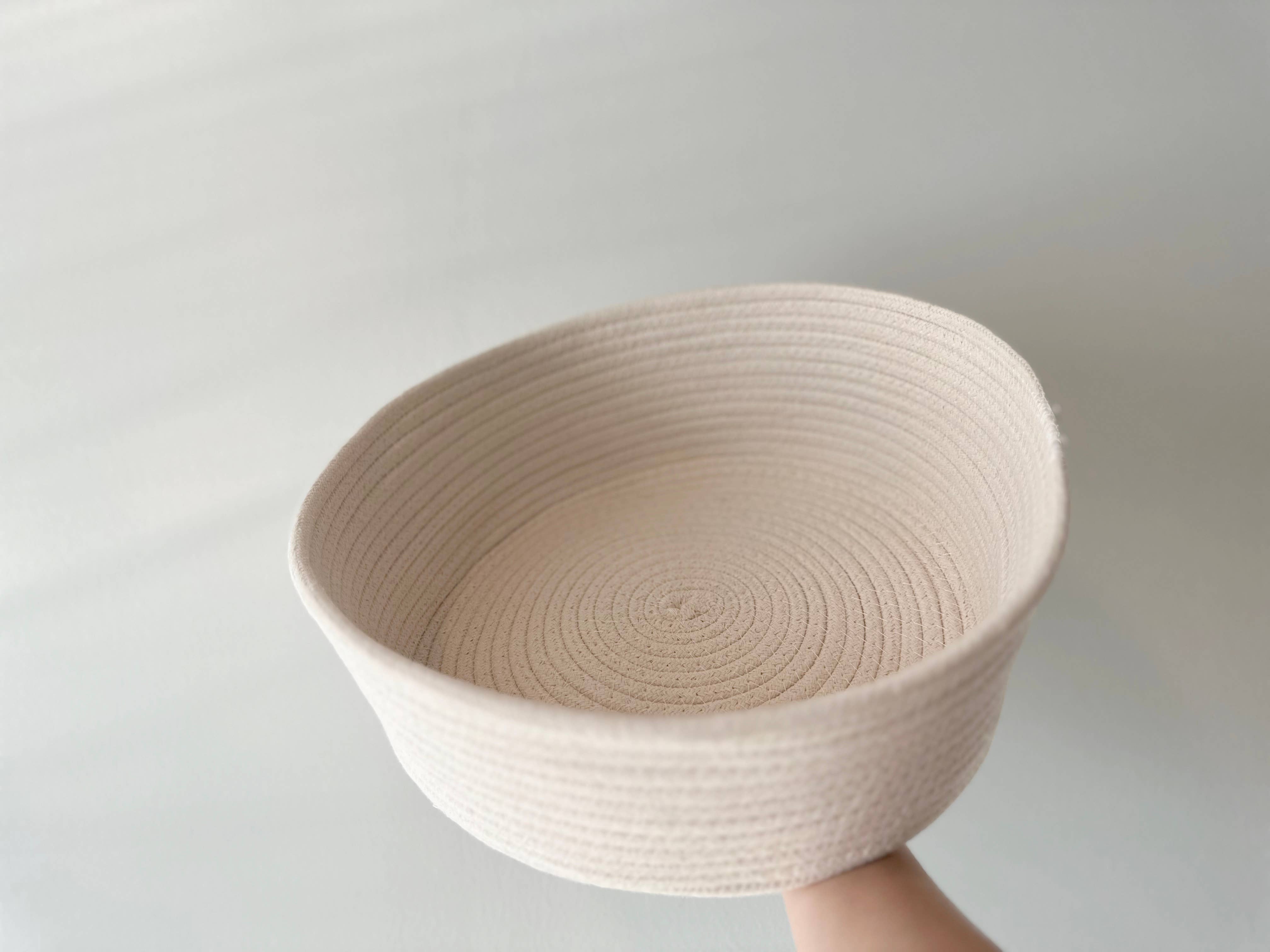 Monli Handcrafted Pet Toys - Venta al por mayor Cestas - Cesta de almacenamiento de cuerda de algodón reciclado: blanca, amarilla, verde5