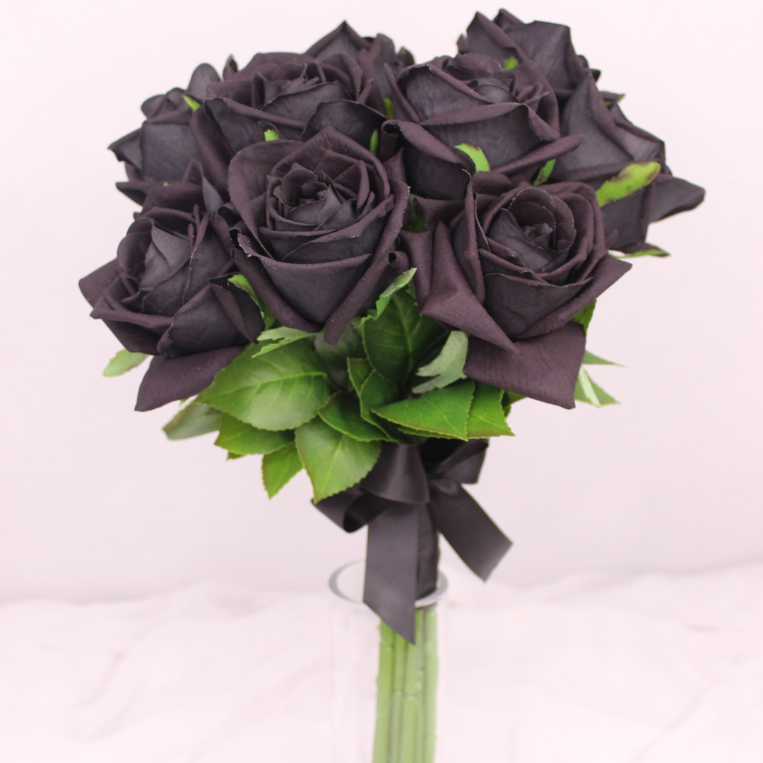 Realistic Artificial Flowers - Wholesale Artificial flowers - Black Rose Bouquet  - Realistic Artificial Flowers0