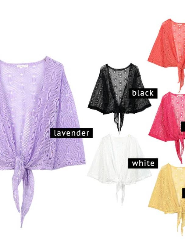 Tie Waist Mesh Cardigan for wholesale by Prep Obsessed Wholesale