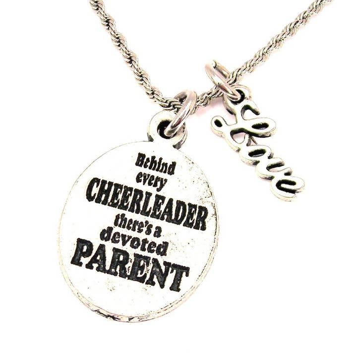 Derrière chaque pom-pom girl est un parent dévoué de 20" pour la vente par Chubby Chico Charms