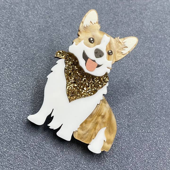 Mio Queena - Venta al por mayor Broches - Broche de Perro Corgi de Acrílico