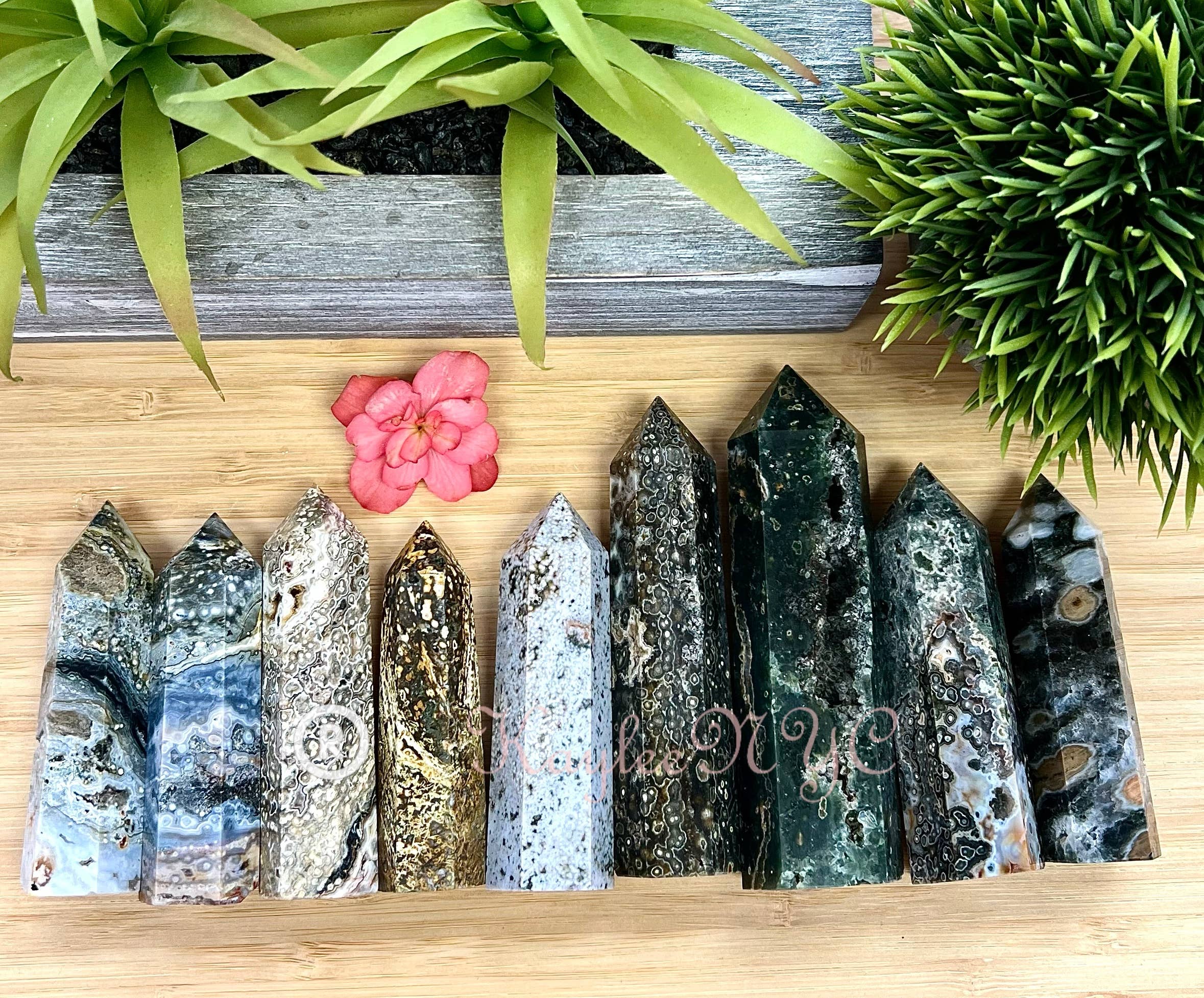 KayleeNYC - Wholesale Spiritual Stone/Crystal - 2 Lb Natural Ocean Jasper Obelisk Tower Point Crystal4