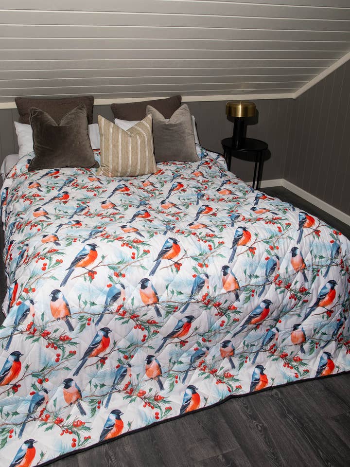 Funda de cama acolchada de Velucci Home - Pájaros nostálgicos para venta al por mayor de AVAGANTE Design
