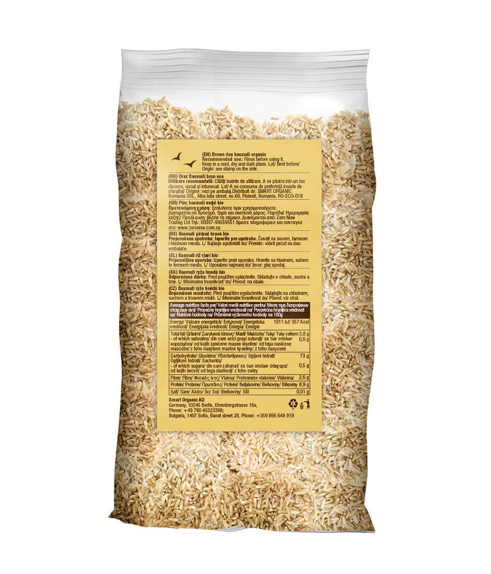 Smart Organic - Wholesale Rice - Rice, Basmati, Brown, Bio, Smart Organic, 500 G/2 Kg1