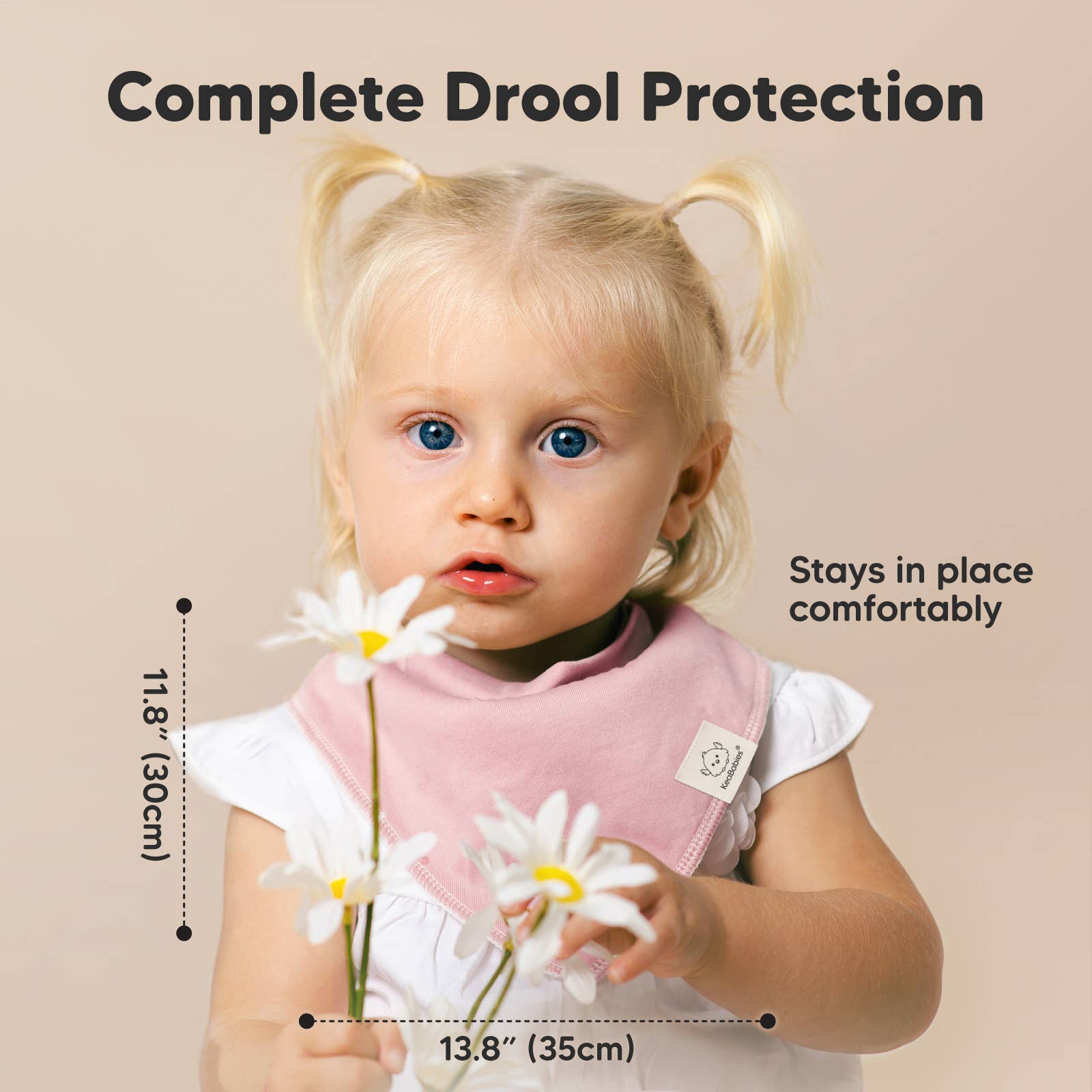 Muted Pastel 8-pack Baby Bandana Bibs for Girls and Boys for wholesale on Faire4