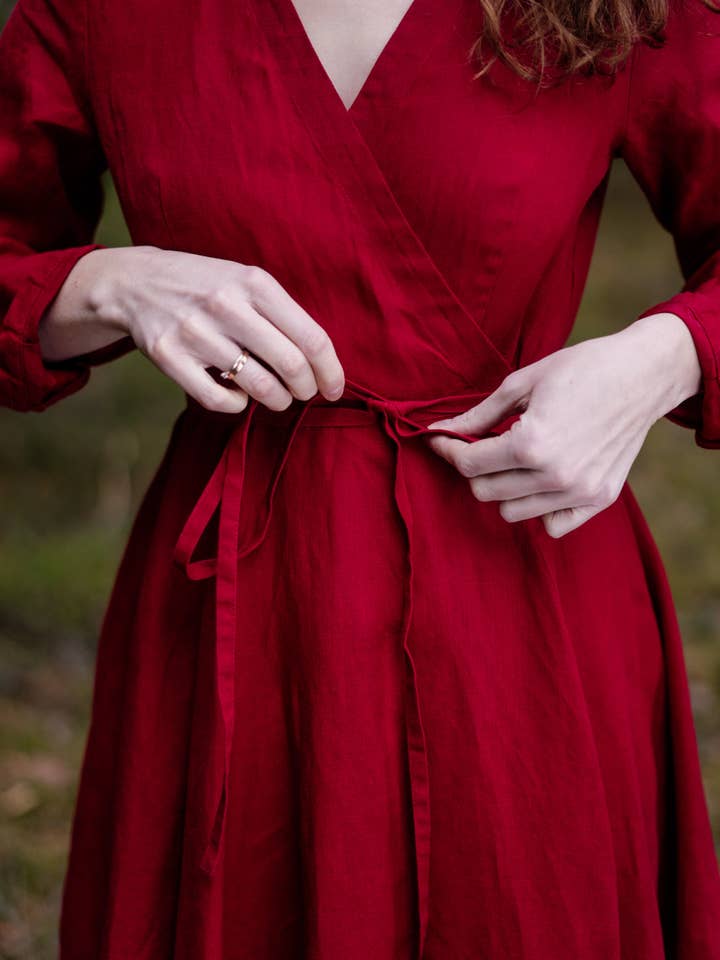 Son de Flor - Wholesale Dress - Women's - Wrap Dress, Long Sleeve7