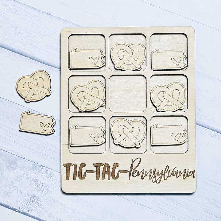 Pretzel Tic-Tac-Toe-spel uit Pennsylvania voor wholesale door The Trendy Traveler