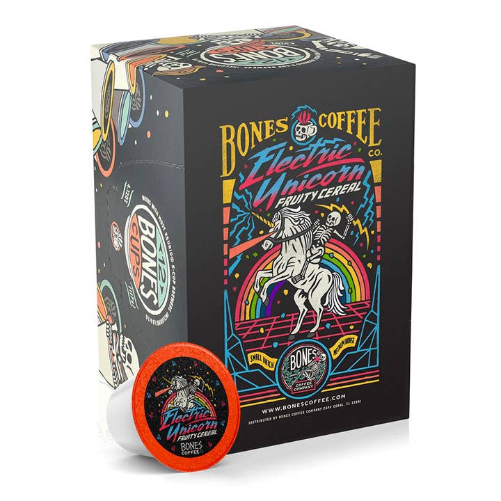 Bones Coffee Company - Wholesale Coffee pods - Electric Unicorn Coffee Pods | 12 Count | Flavored Coffee5