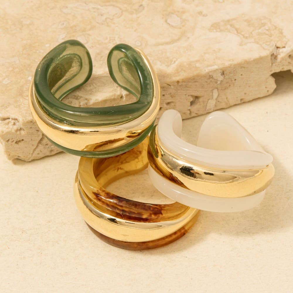 Anarchy Street - Venta al por mayor Anillo de banda/apilable - Anillo de declaración de resina y oro3