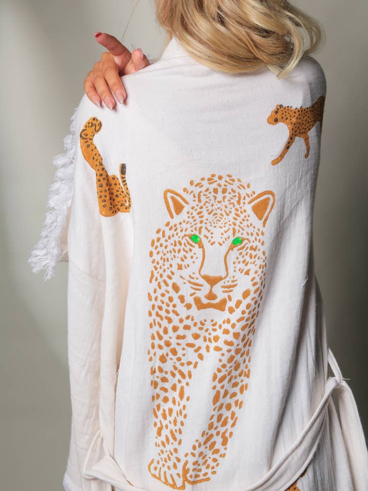 Moa - Vente Peignoir – femme - Kaftan long kimono Tigre8