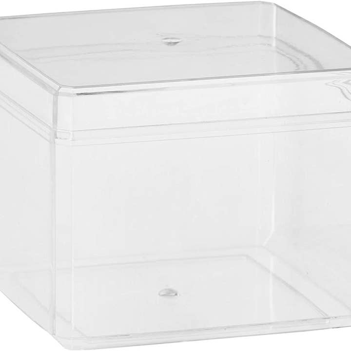 Clear Acrylic Boxes 12 Pack 3.5"X3.5"X2.5" for wholesale by Hammont