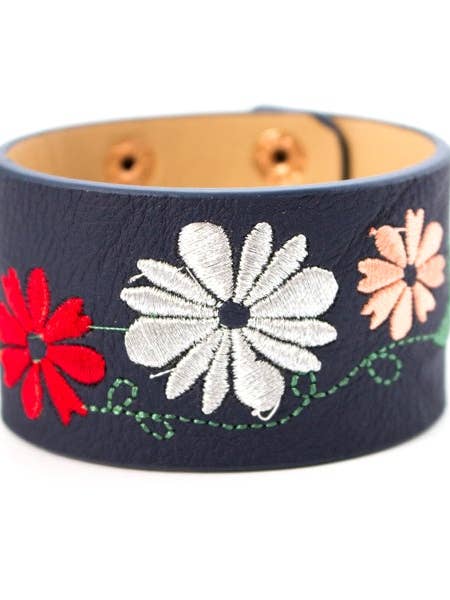 Embroidered Leather Bracelet for wholesale by Hipster Row