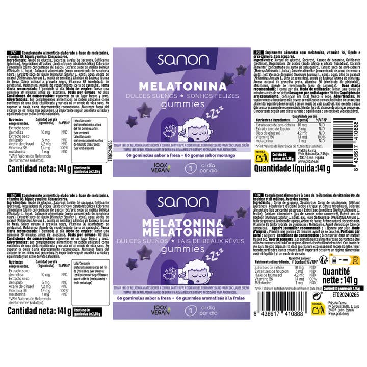 Pridahofarma - Wholesale Oral Supplement/Vitamin - SANON Melatonin gummies 60 gummies1