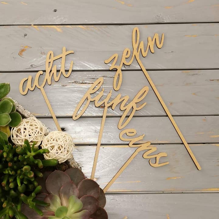 table numbers to plug “nature” for wholesale by Deko à la Ka