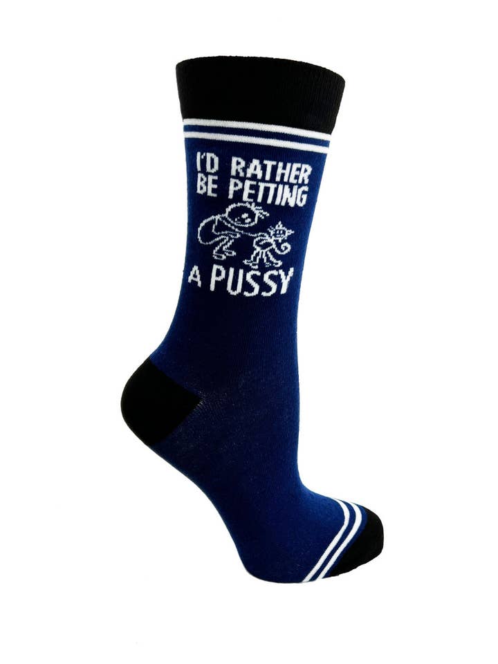 I’d Rather Be Petting a Pussy - Hey Now Unisex Crew Socks for wholesale by Fabdaz