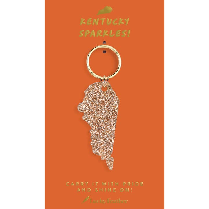 Lucky Feather - Wholesale Keychain - Women's - Glitter Keychain - State - KENTUCKY