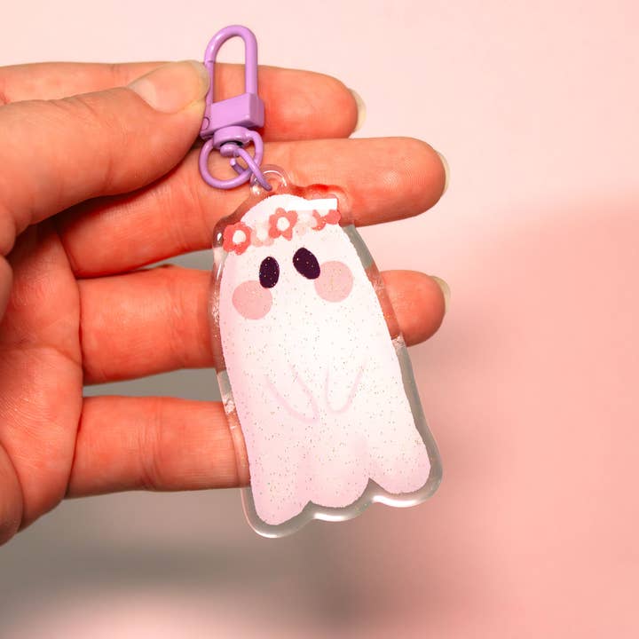 Whimsydew Art - Wholesale Keychain - Women's - Flower Ghost Keychains